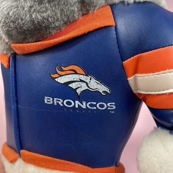 Vintage Denver Broncos souvenir 10 Bulldog Dog Plush Stadium 14” tall 1998 - Picture 9 of 9